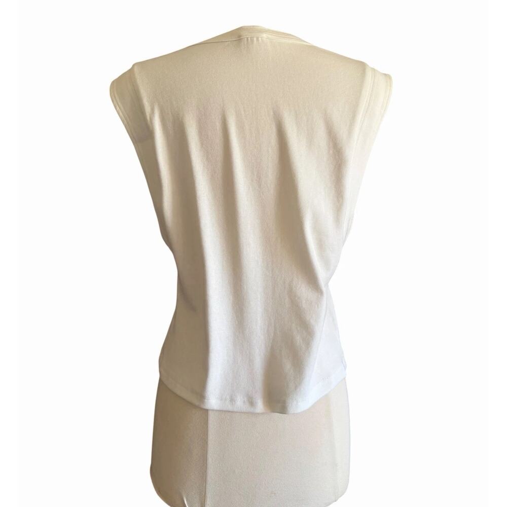 OGL White Sleeveless Crew Neck Muscle Tank Top Lyocell Blend NWT Medium - Picture 8 of 16